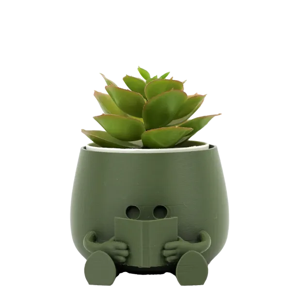 Happy Pot - Bookworm | Pflanztopf für Leseratten aus nachhaltigem PLA+