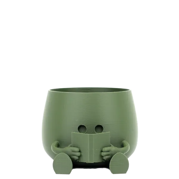 Happy Pot - Bookworm | Pflanztopf für Leseratten aus nachhaltigem PLA+